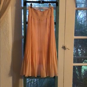 Wilfred Pleated Polyester Midi Skirt, Size Small